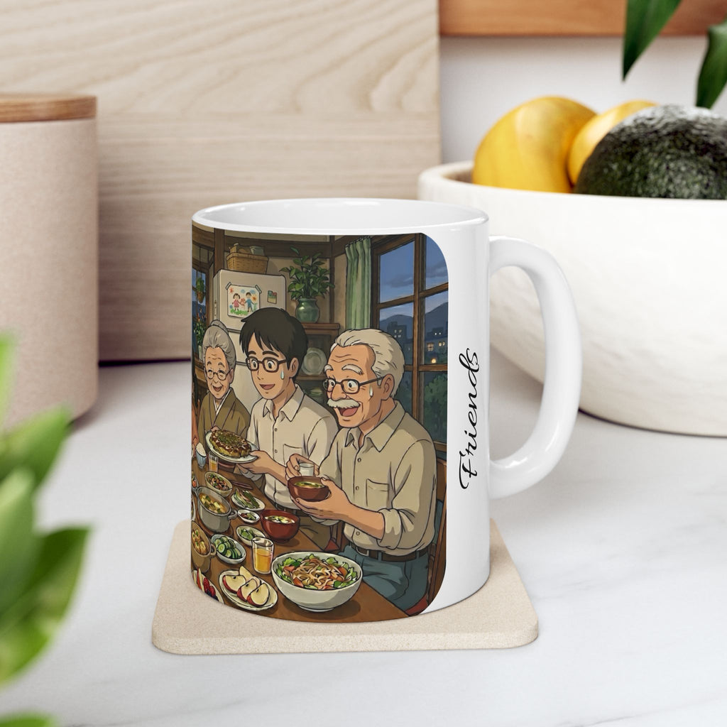 Family & Friends #5 Forever White Ceramic Mug — Cozy Feast Cup (11oz/15oz)