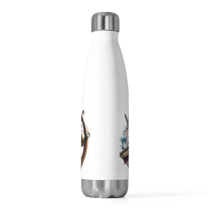 Nautical Helm 20oz Insulated Bottle, White