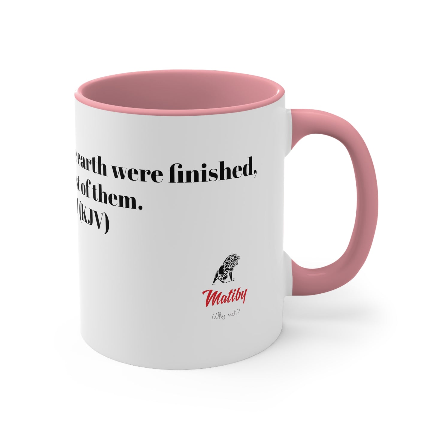 Bible Speaks Gen 2:1 Accent Mug, 11oz