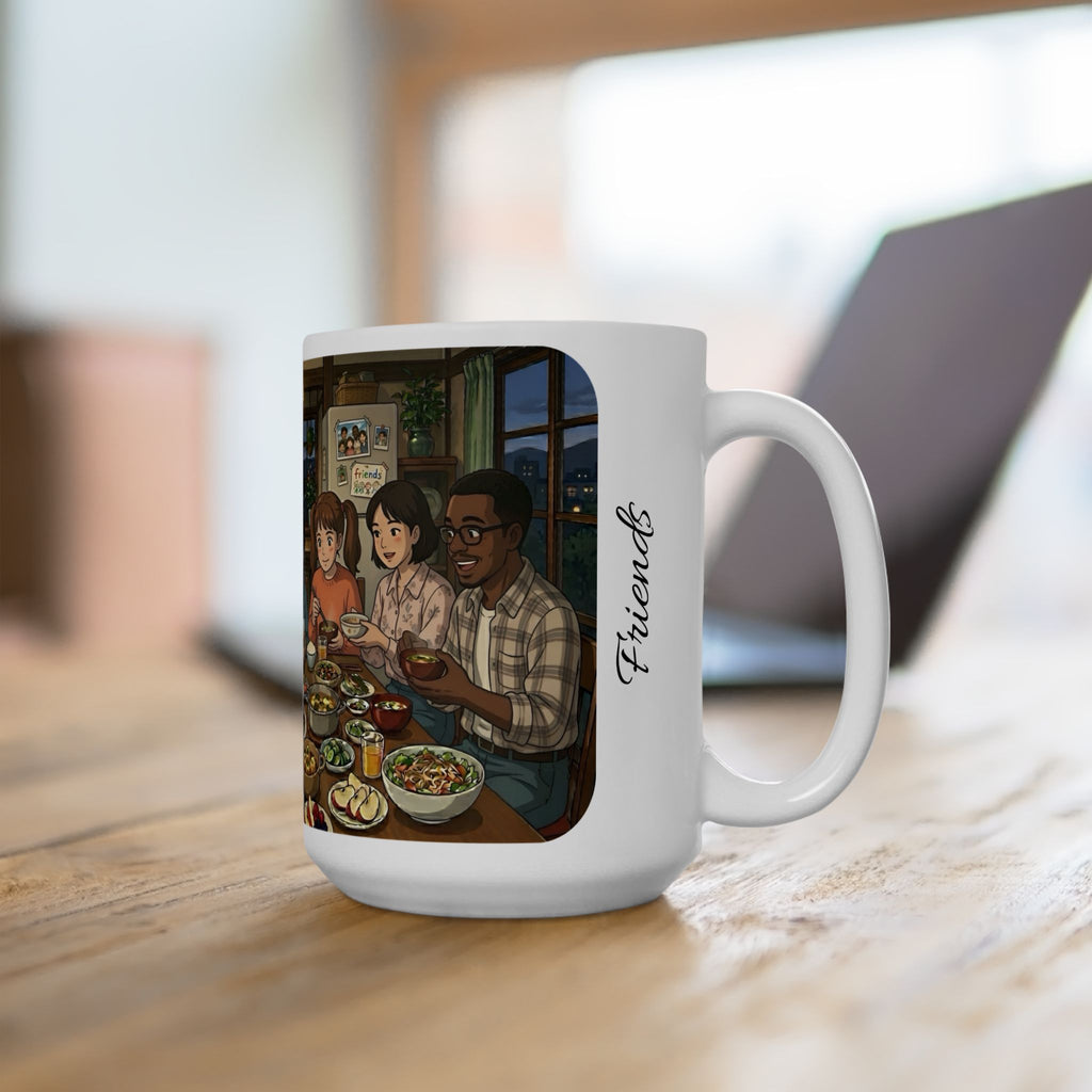 Family & Friends #4 Forever White Ceramic Mug — Cozy Feast Cup (11oz/15oz)
