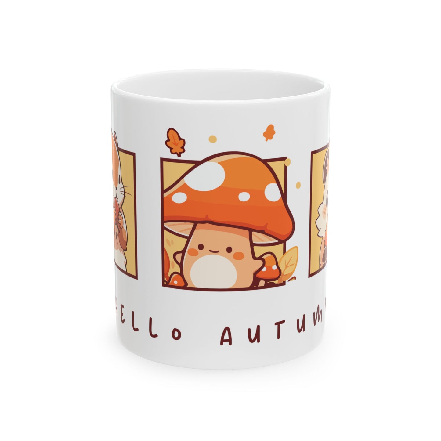 Journeys Hello Autumn Seasons of Change Ceramic Mugs, Gifts for Pet Lovers, Mugs for Animal Lovers, Cute Seasonal Mugs, Mug for All Occasions, Thanksgiving Mug