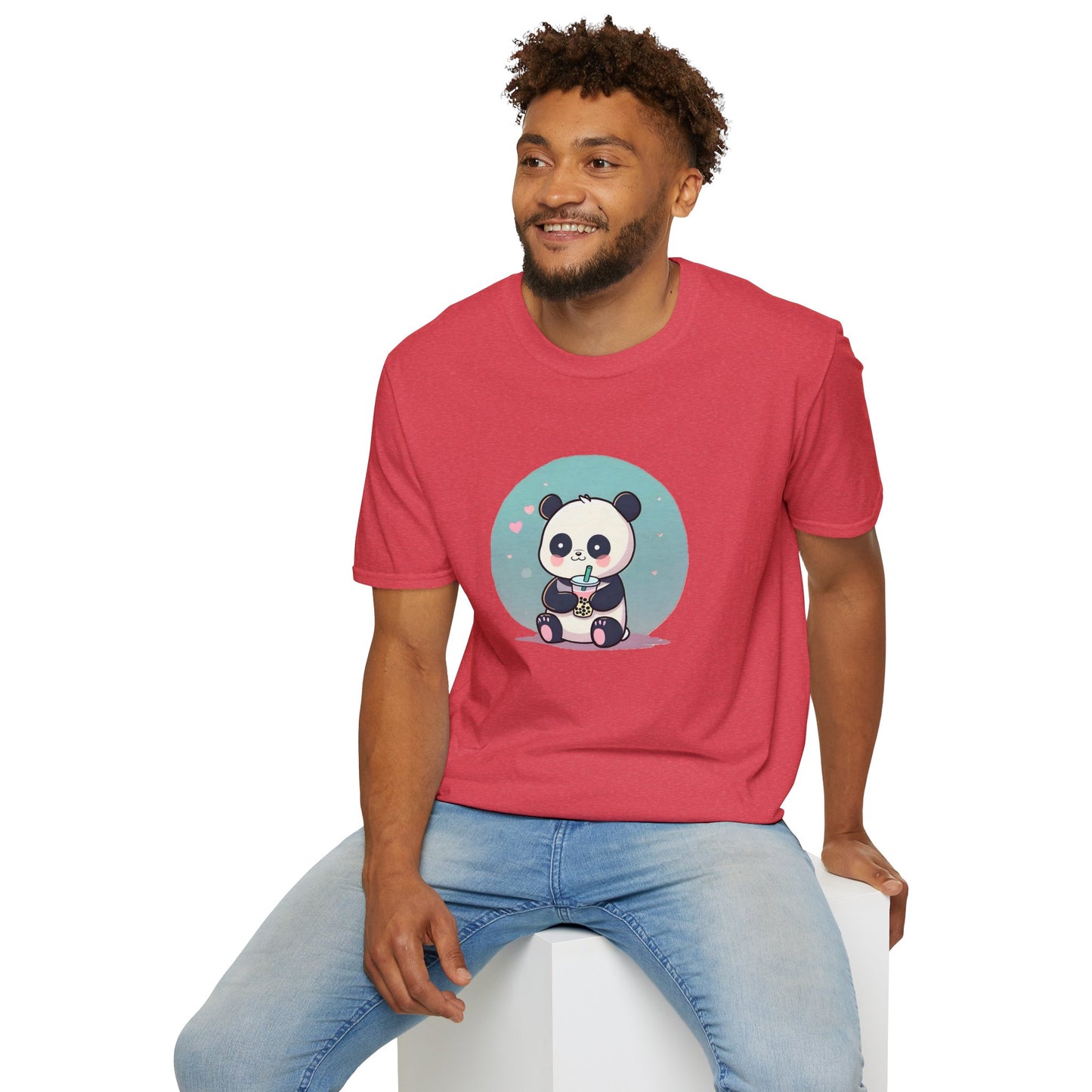 Panda With Boba Unisex Softstyle T-Shirt