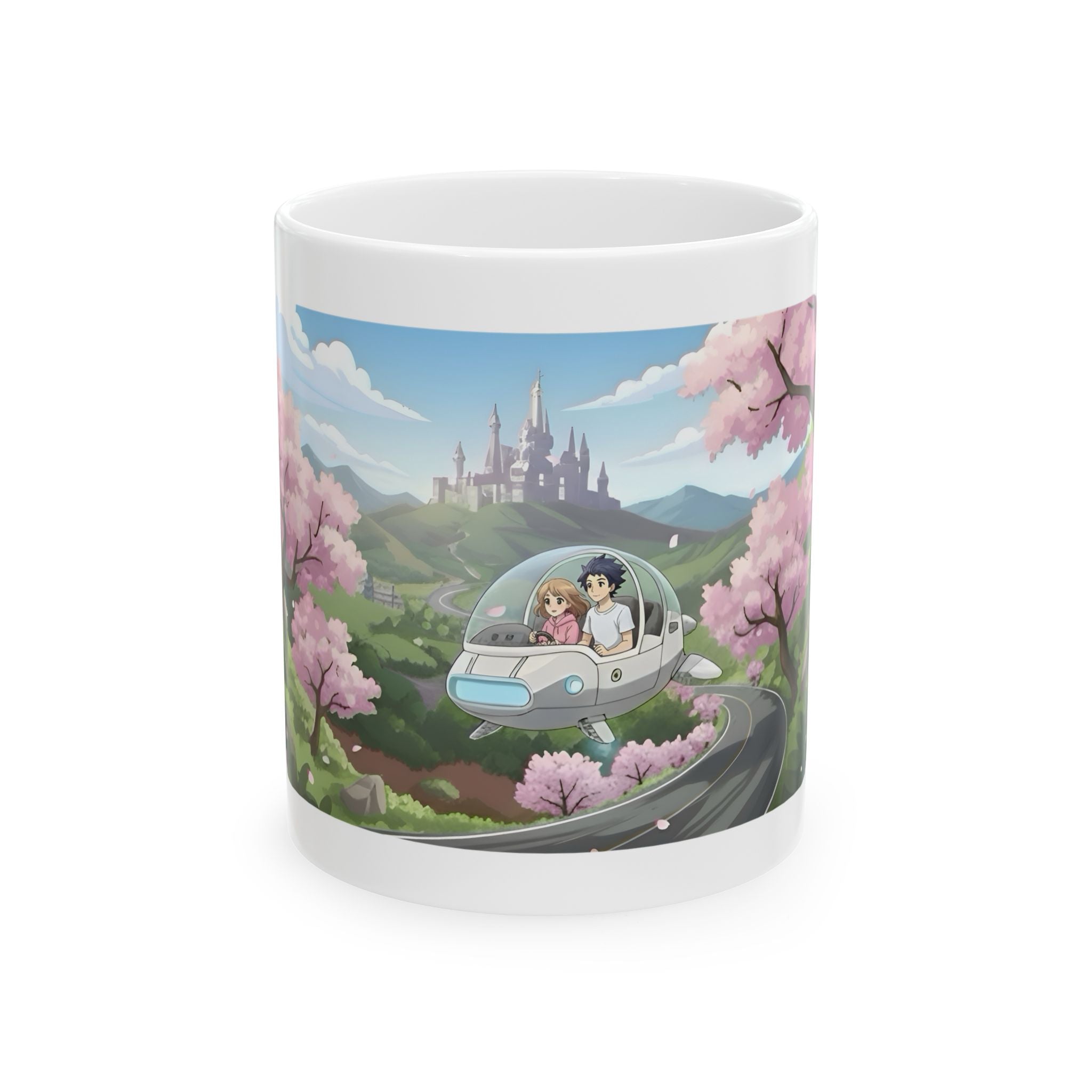 Cherry Blossoms Vista  White Ceramic Mug – Life’s Little Wonders Cup (11oz/15oz)