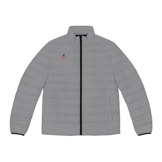 Men's Grey Puffer Jacket (AOP)