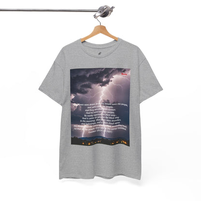 Lightning Style People Tremble Unisex Heavy Cotton Tee, Dual Side, W Font