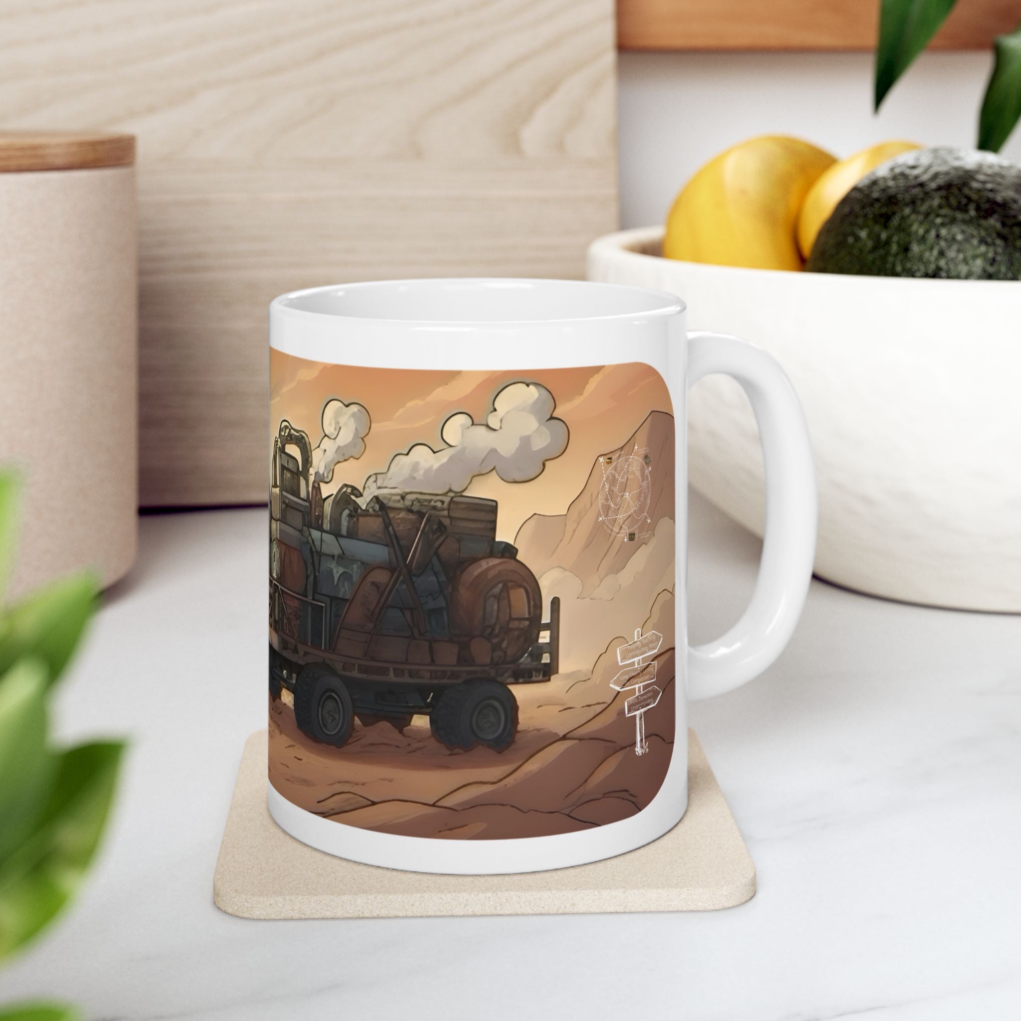 Adventure 4x4 Trucks #37, Rugged Utilitarians On The Move White Ceramic Mug — Find Your Path To The Essentials Cup (11oz & 15oz)