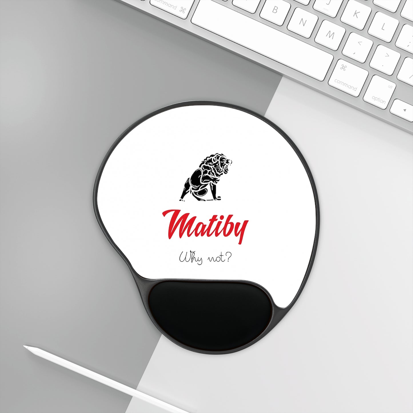 Matiby White Mouse Pad With Wrist Rest