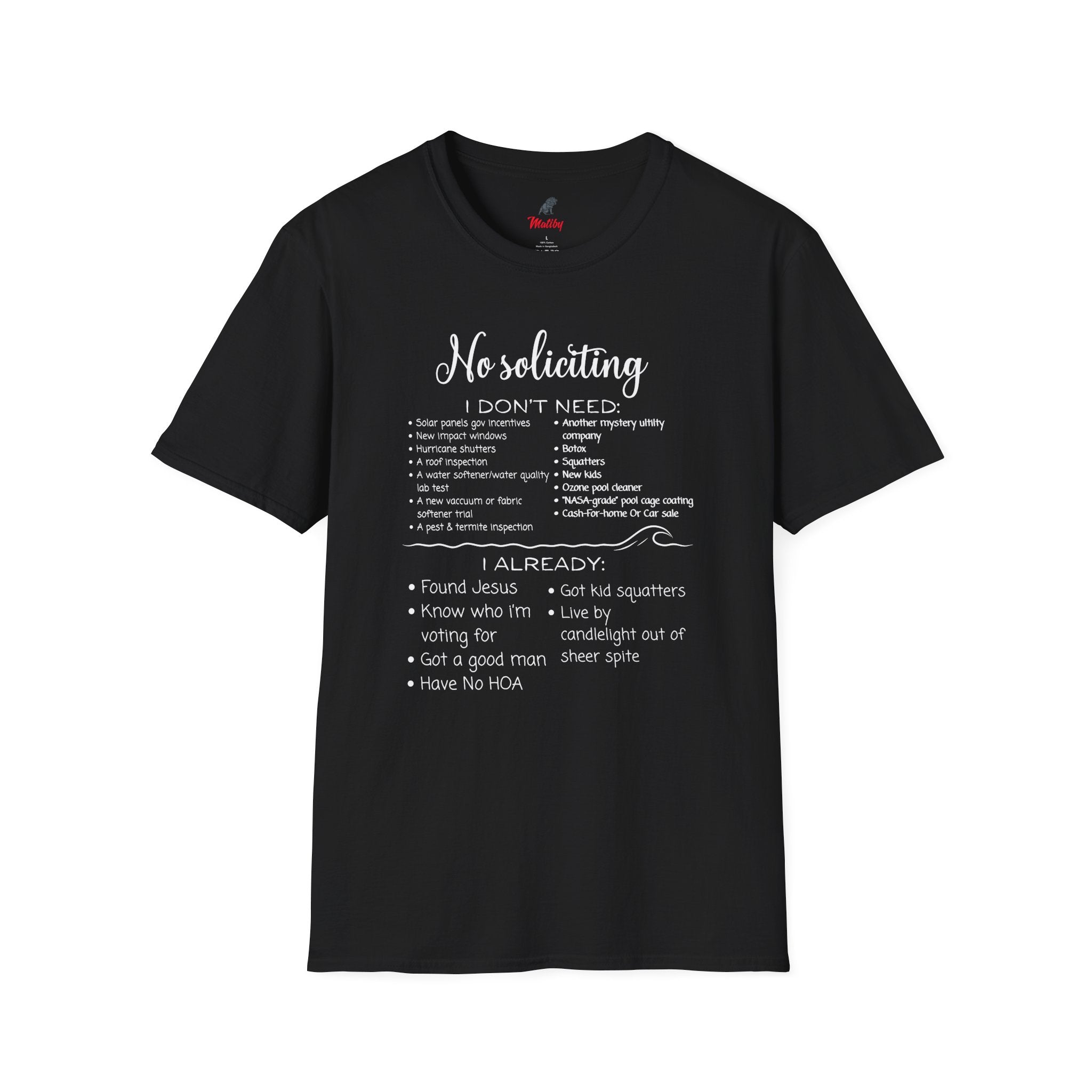 No Soliciting, I Got A Good Man T-Shirt #3 — I Already Found Jesus Funny Tee