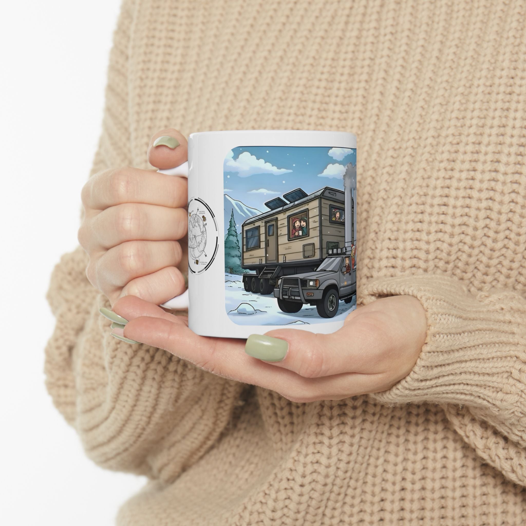 Sunshine State Pickup Trucks #14, Hauling Family Trailer White Ceramic Mug – Celebrating Companionship, Creativity & Life’s Little Wonders Cup (11oz/15oz)