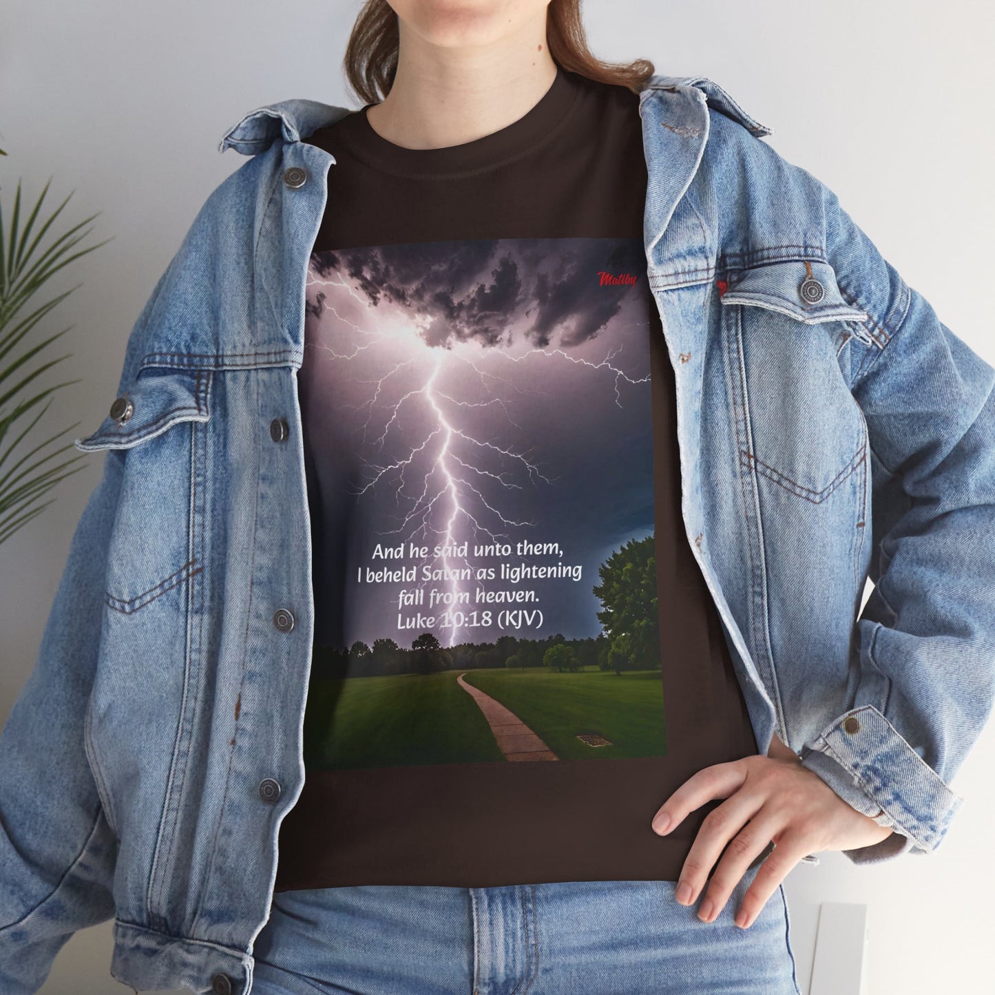 Lightning Style Satan's Fall Unisex Heavy Cotton Tee