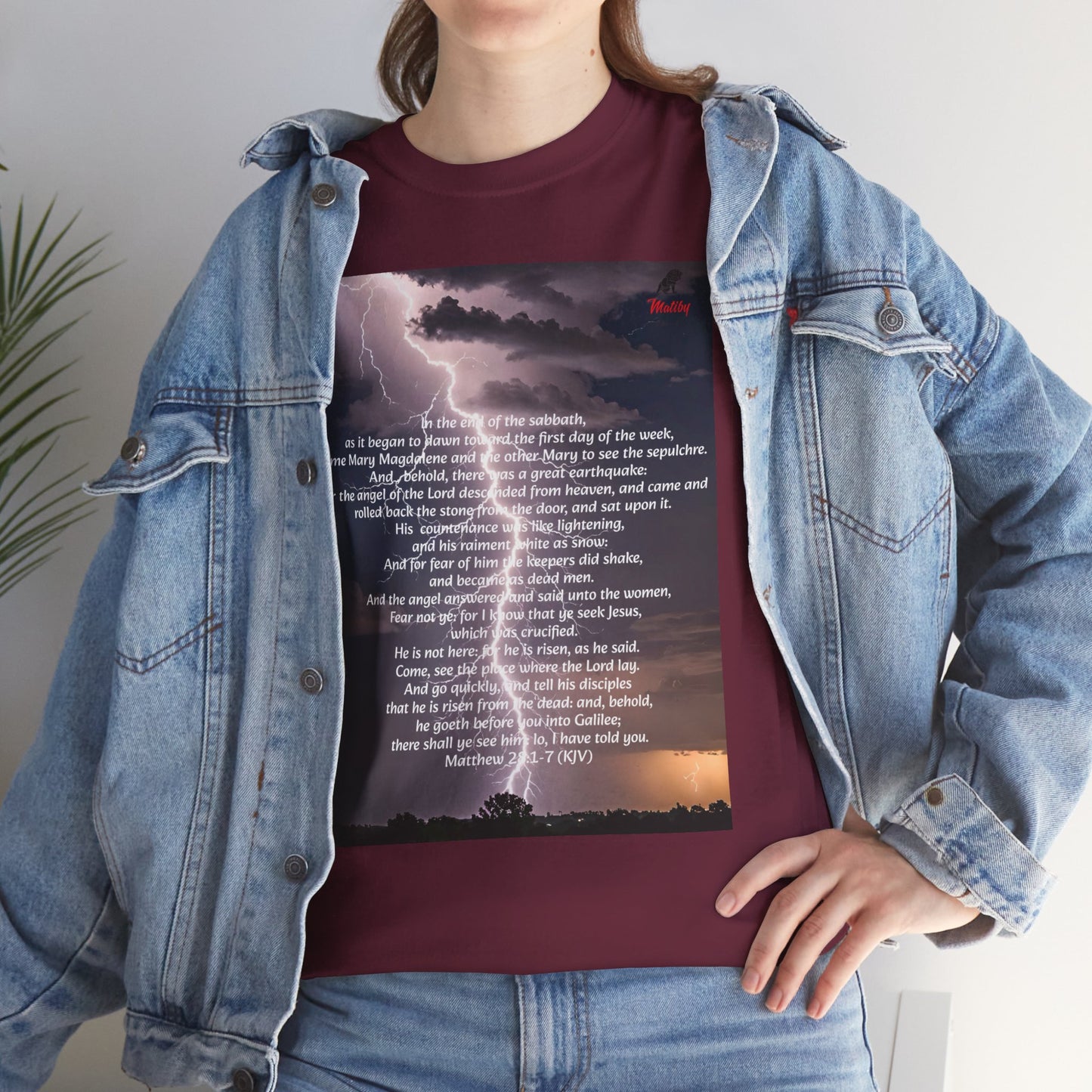 Lightning Style He is Risen Unisex Heavy Cotton Tee