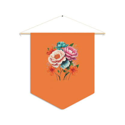 E Floral Orange Pennant