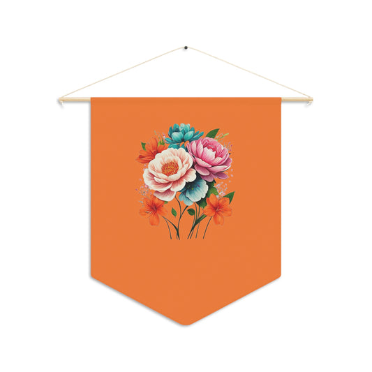 E Floral Orange Pennant