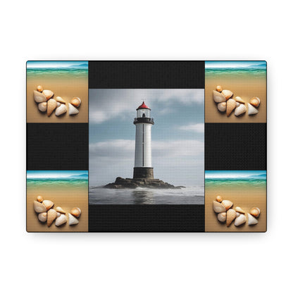 Lighthouse Black Canvas Gallery Wraps