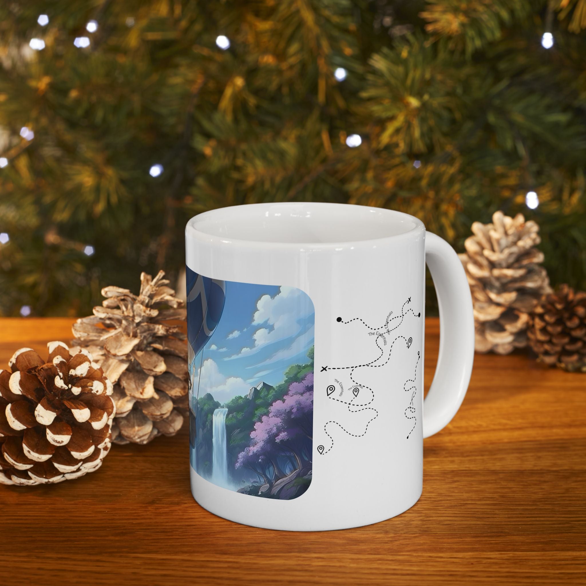 Hot Air Balloon Adventure #4 White Ceramic Mug — True Wealth, Adventure, & Creativity Cup (11oz/15oz)