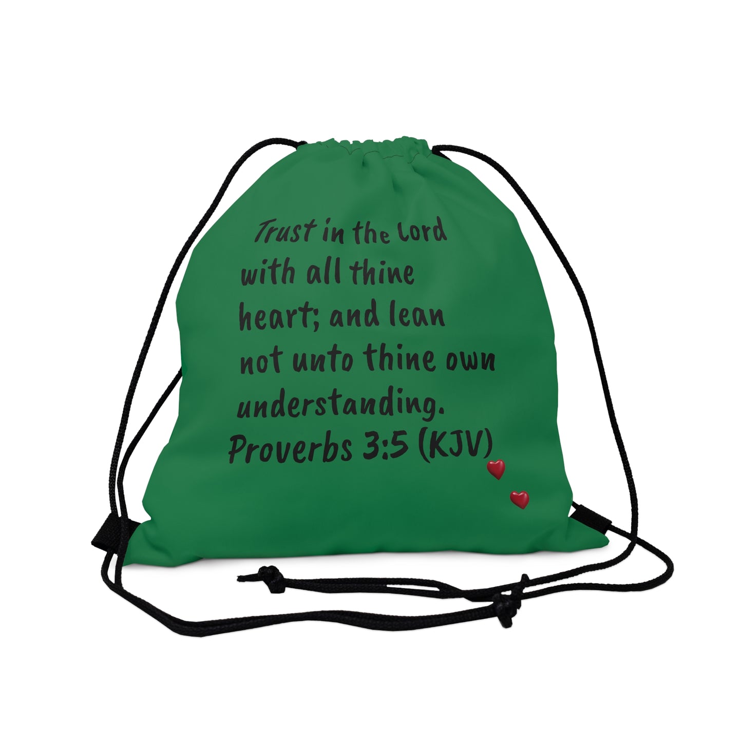 Bible Speaks Outdoor Drawstring Bag Dark Green