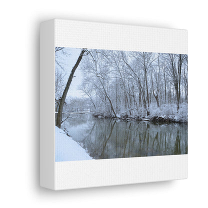 Winter River White Canvas Gallery Wraps