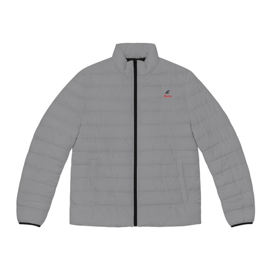 Men's Grey Puffer Jacket (AOP)