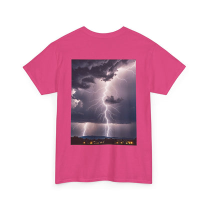 Lightning Style People Tremble Unisex Heavy Cotton Tee, Dual Side, W Font