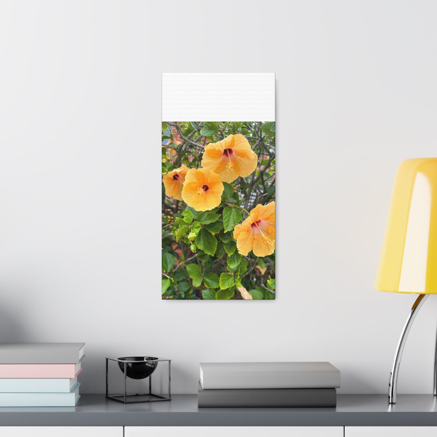 Matiby "Reals" Yellow Flower White Canvas Gallery Wraps