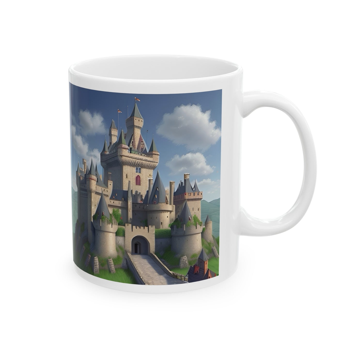 Artzy Castle Ceramic Mug, 11oz