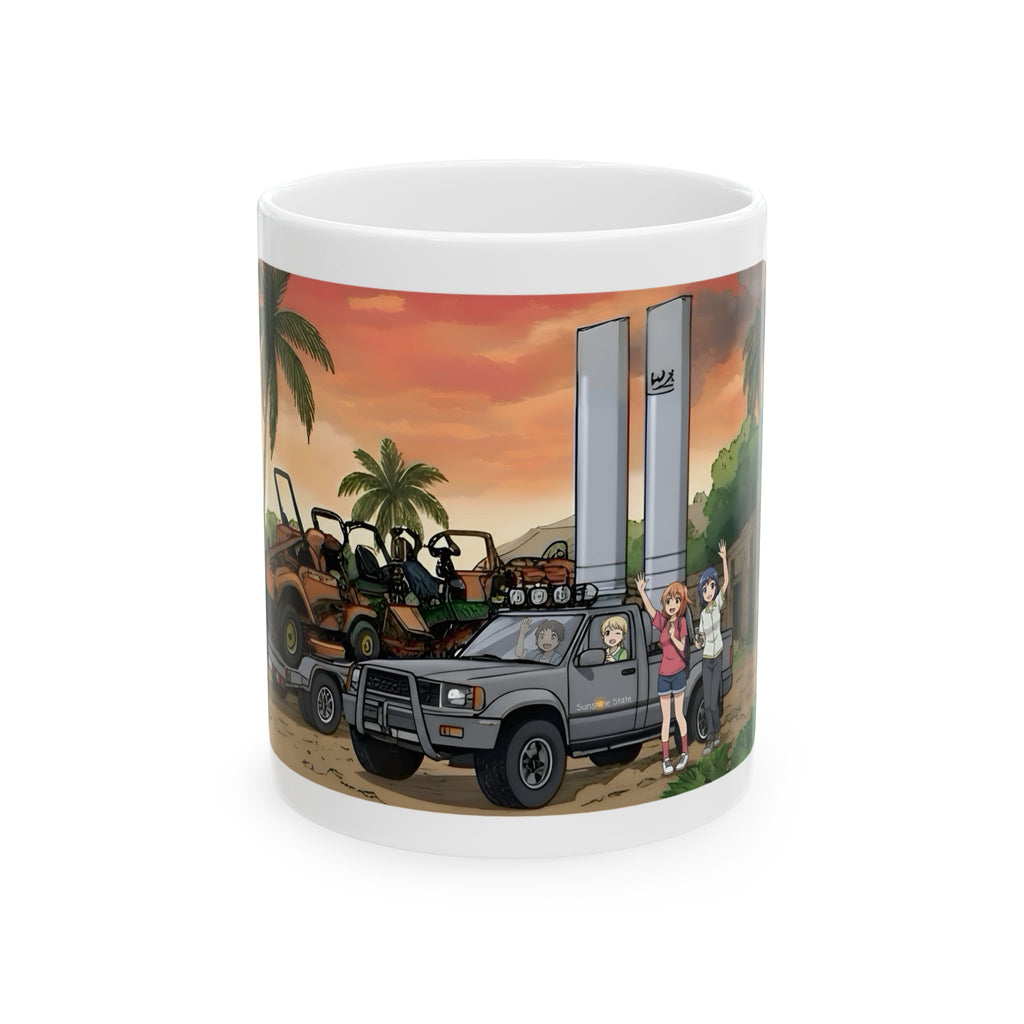 Sunshine State Pickup Trucks #10 Lawn Care Equipment Hauler White Ceramic Mug – Celebrating Companionship, Creativity & Life’s Little Wonders Cup (11oz/15oz)