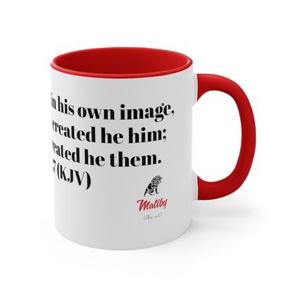 Bible Speaks Gen 1:27 Accent Mug, 11oz