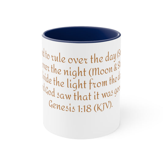 Bible Speaks Gen 1:18 Accent Mug, 11oz