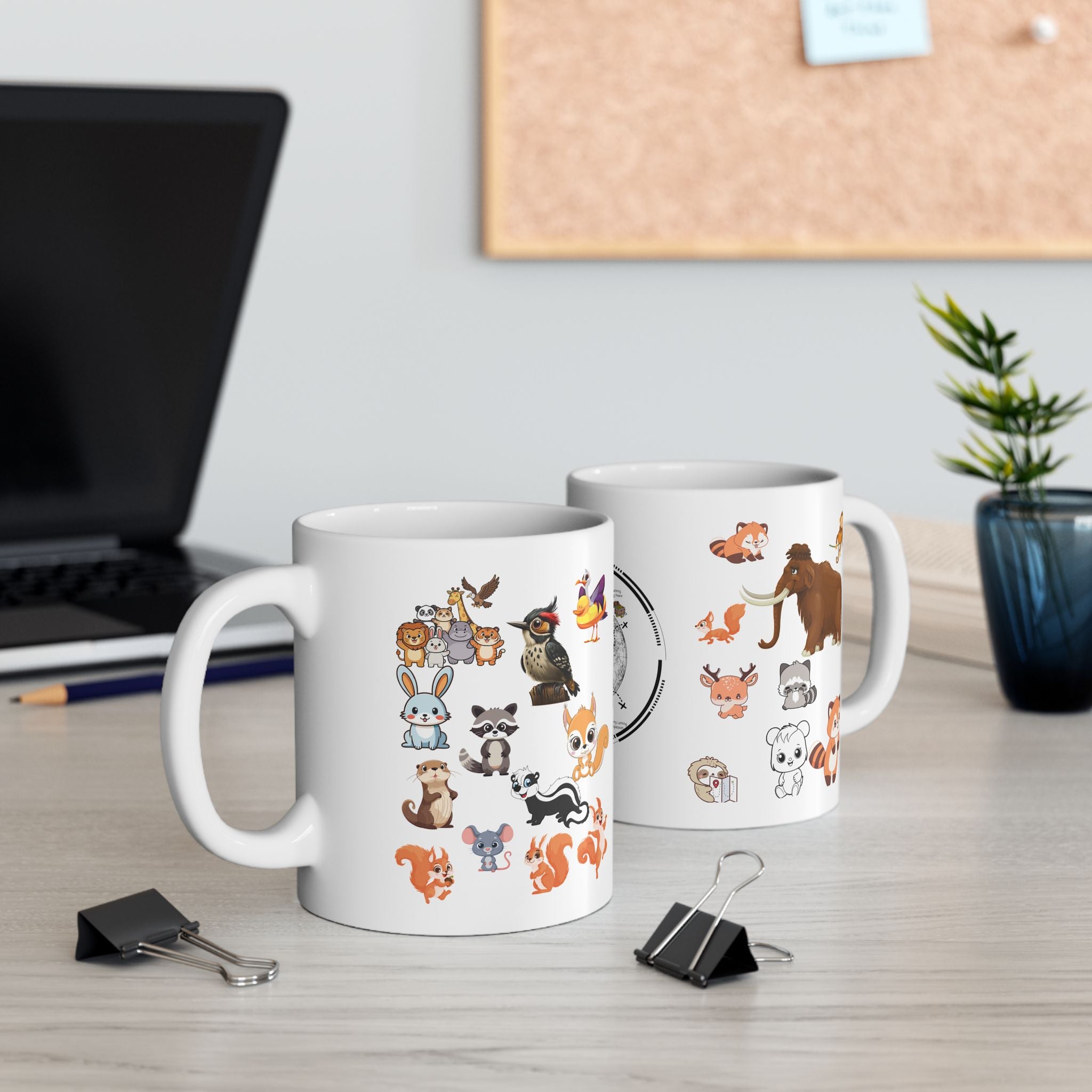 Playful & Cute Pets Decor #2 White Ceramic Mug — Adorable Animals To Brighten Your Day Cup (11oz & 15oz)