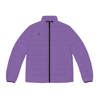 Men's Light Purple Puffer Jacket (AOP)