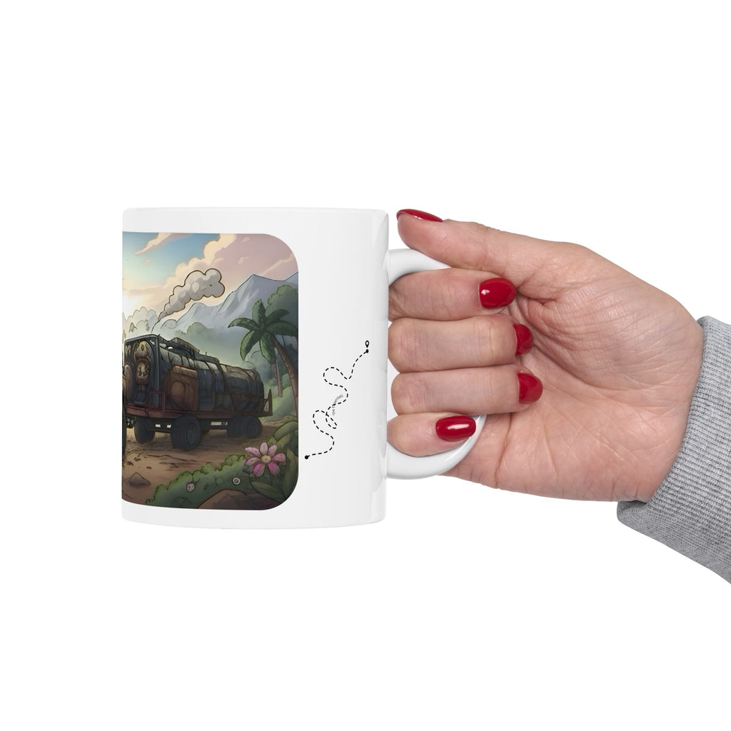 Adventure 4x4 Trucks #56, Off-Road Cross Country Haulers White Ceramic Mug — Find Your Path To The Essentials Cup (11oz & 15oz)