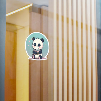 Panda With Boba Kiss-Cut Vinyl Decals