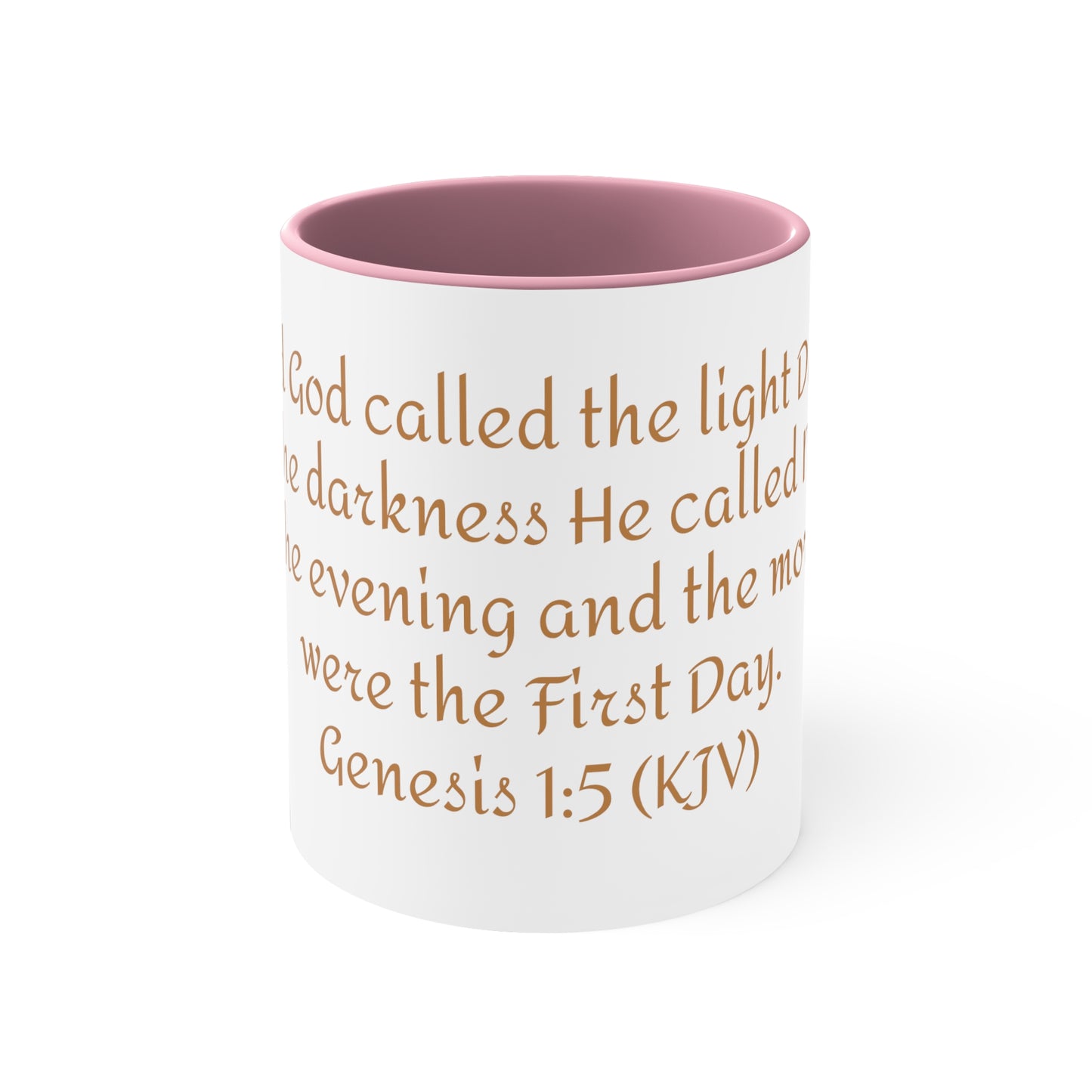 Bible Speaks Gen 1:5 Accent Mug, 11oz