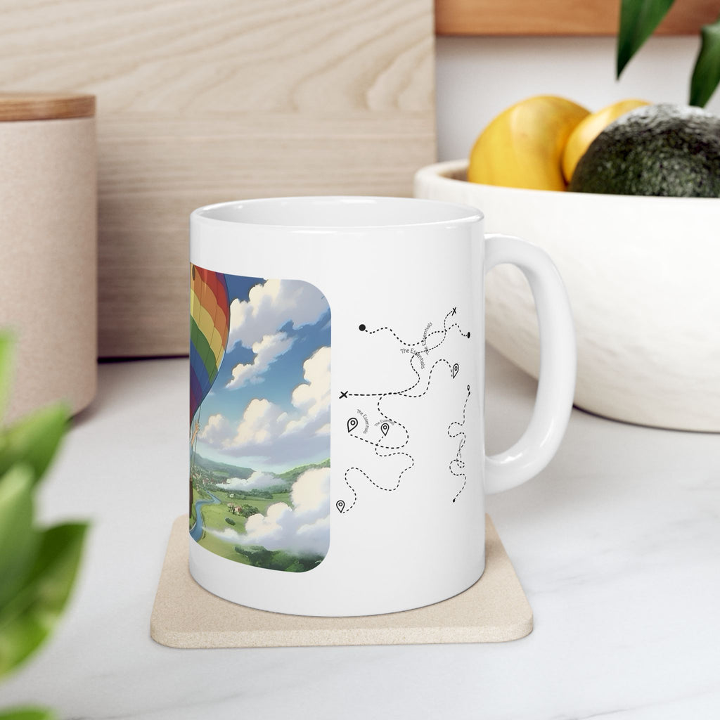 Hot Air Balloon Adventure #1 White Ceramic Mug — True Wealth, Adventure, & Creativity Cup (11oz/15oz)