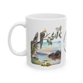 Joy of Life Tranquil Morning White Ceramic Mug — Serene Wilderness Lake Cup (11oz/15oz)