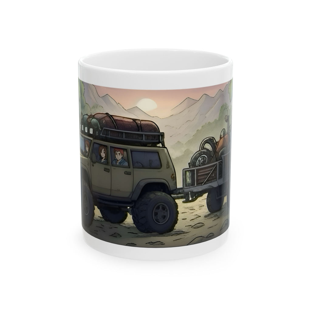 Adventure 4x4 Trucks #48, College Grads On The Move White Ceramic Mug — Find Your Path To The Essentials Cup (11oz & 15oz)