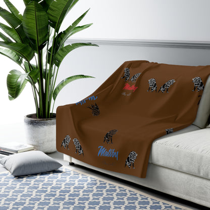 Matiby Lion Brown Sherpa Fleece Blanket