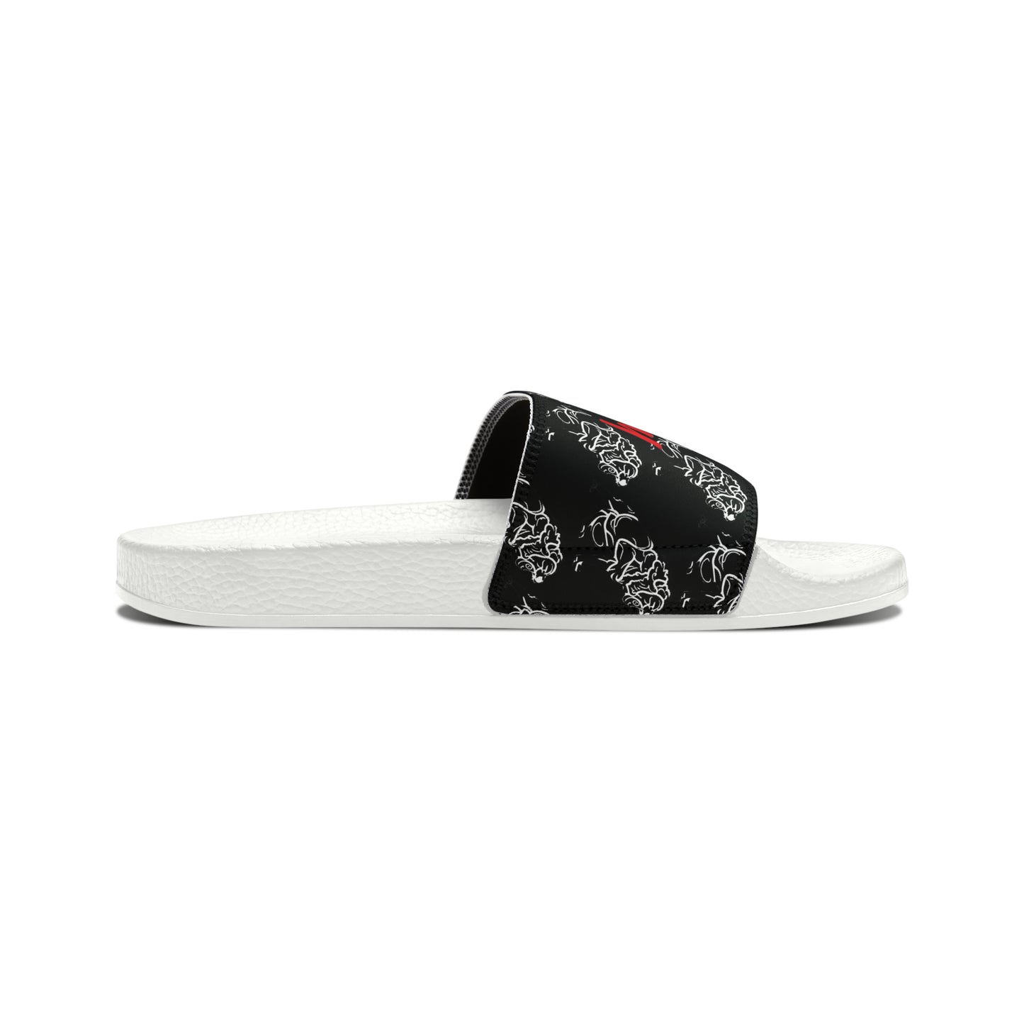 Matiby Lion Men's Black PU Slide Sandals