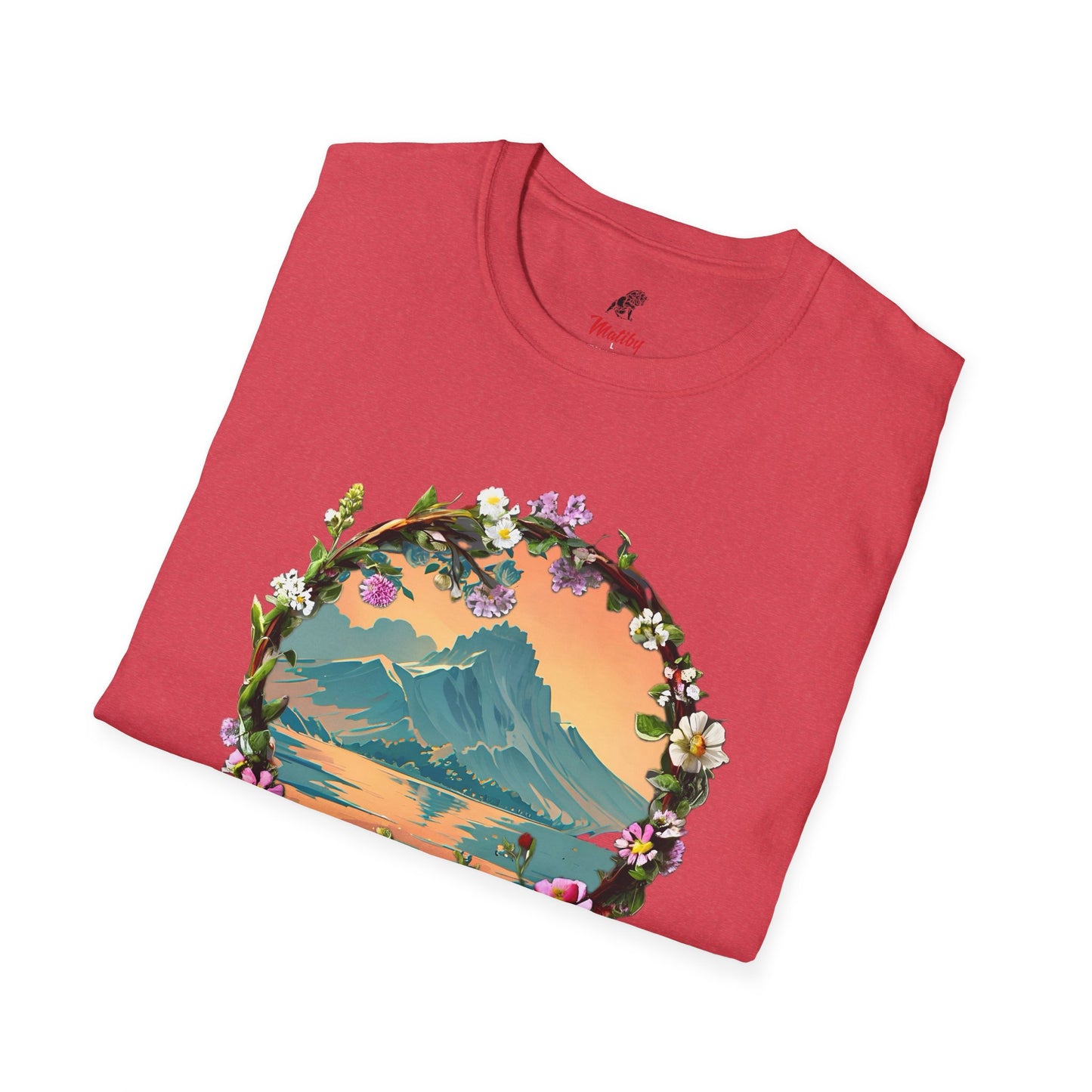 Japanese Blue Rose Landscape Unisex Softstyle T-Shirt