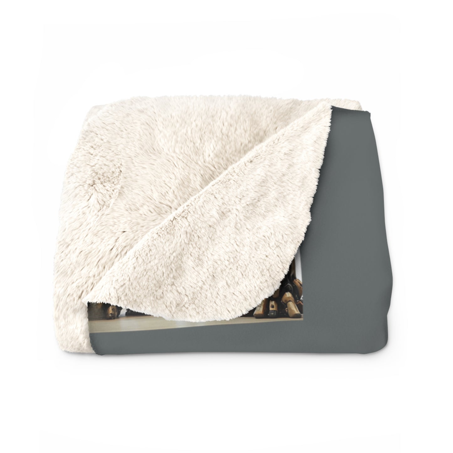 Matiby MEK Grey Sherpa Fleece Blanket