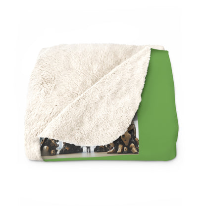 Matiby MEK Green Sherpa Fleece Blanket