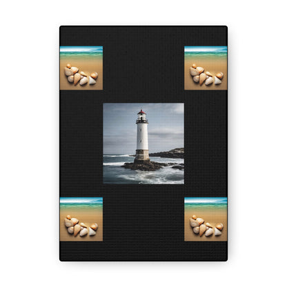 Lighthouse Black Canvas Gallery Wraps