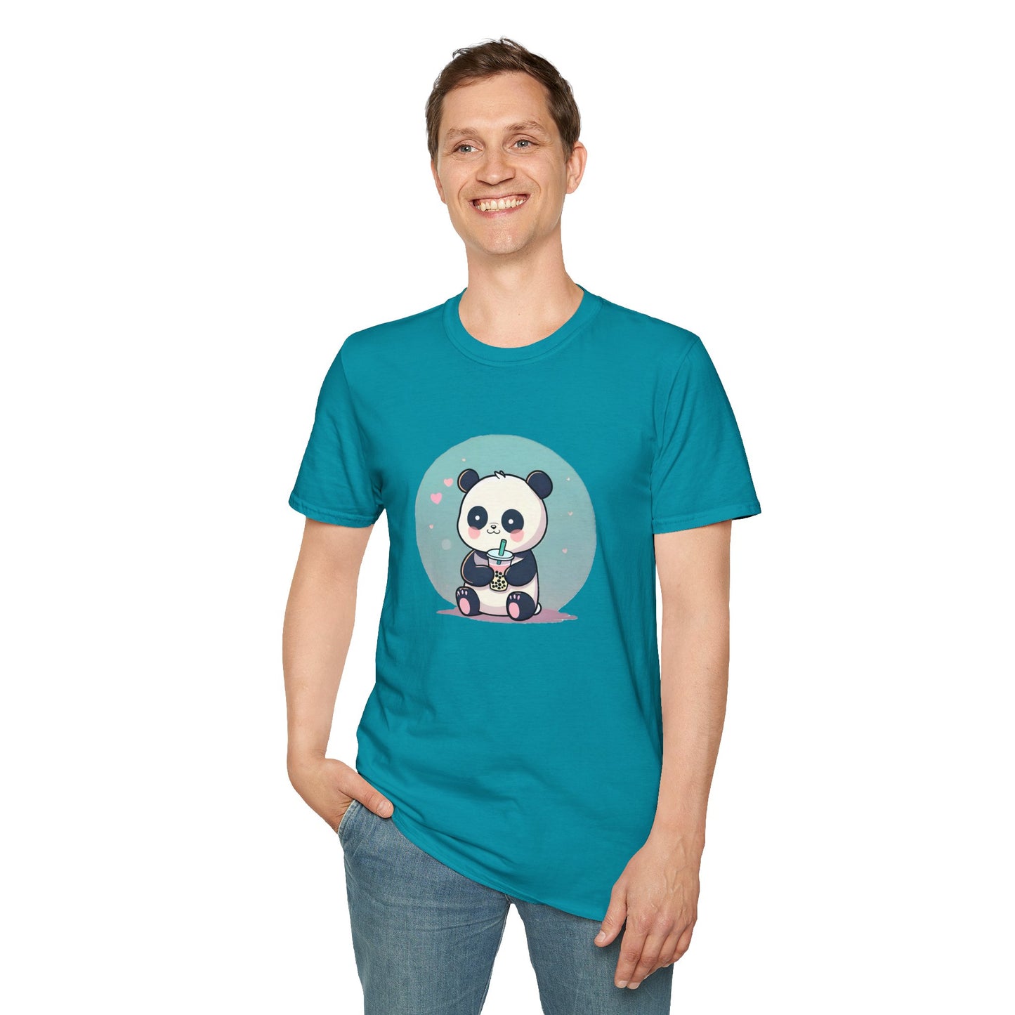 Panda With Boba Unisex Softstyle T-Shirt