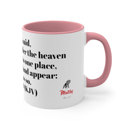 Bible Speaks Gen 1:9 Accent Mug, 11oz