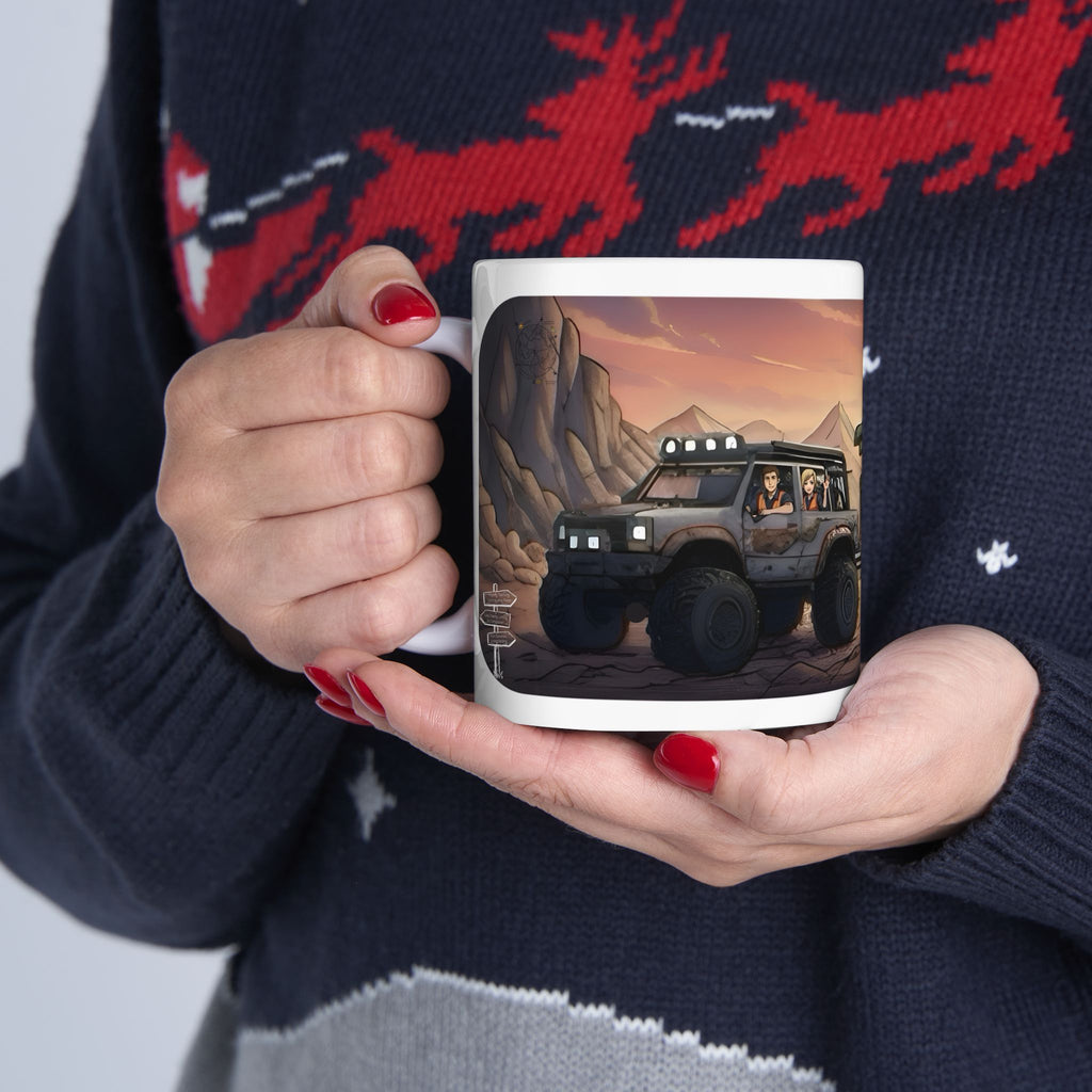 Adventure 4x4 Trucks #23, Utility Workers On The Go White Ceramic Mug — Find Your Path To The Essentials Cup (11oz & 15oz)