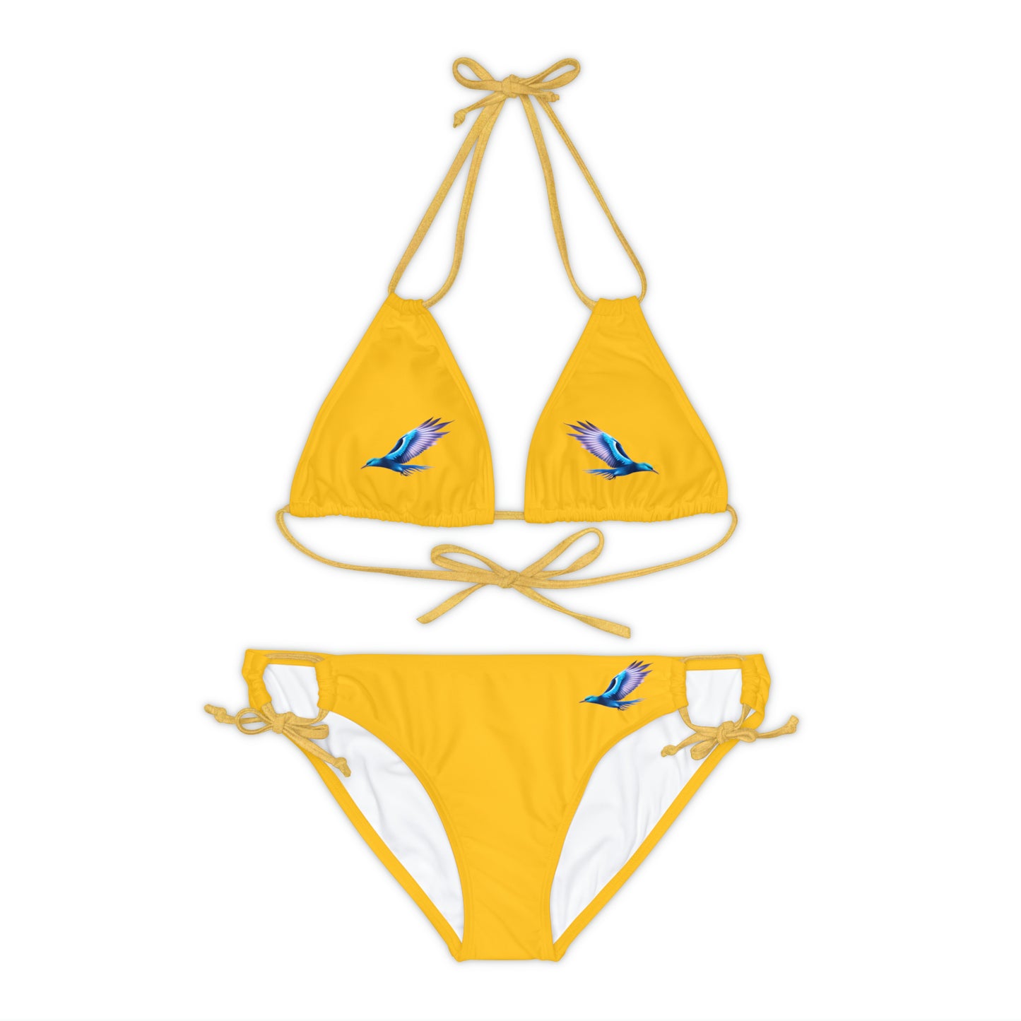 Yellow Strappy Bikini Set (AOP)