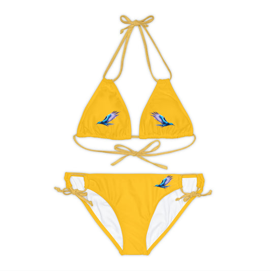 Yellow Strappy Bikini Set (AOP)