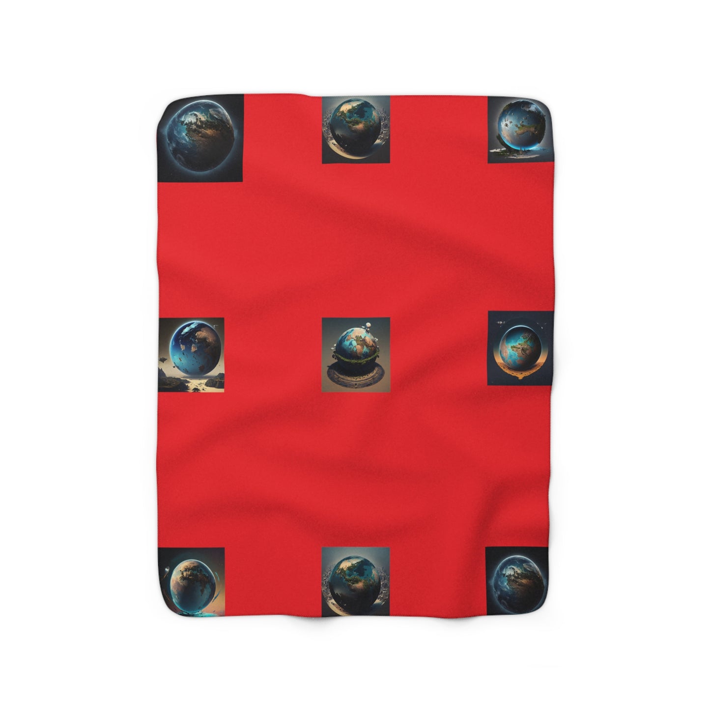 Matiby Worlds "Rojo" Red Sherpa Fleece Blanket