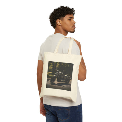 Motorcycle Cotton Canvas Tote Bag