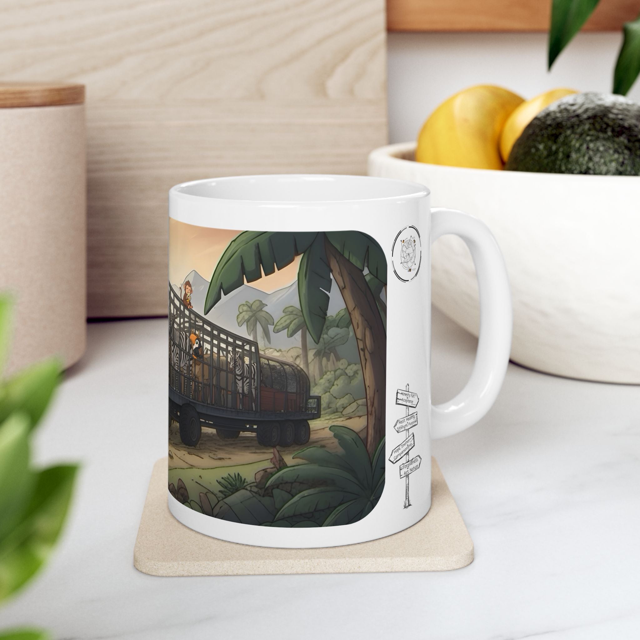 Adventure 4x4 Trucks #8,  Safari On The Go White Ceramic Mug — Find Your Path To The Essentials Cup (11oz & 15oz)